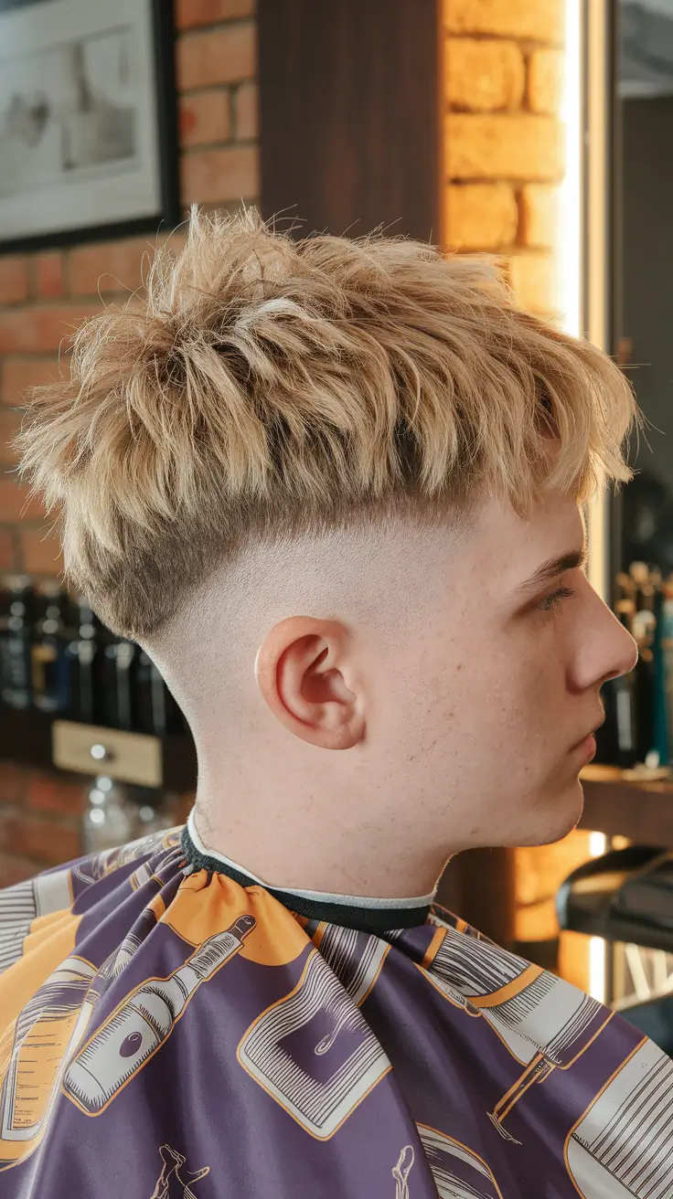 Trendy Boys Haircuts for Summer 2025 - Fresh Styles Messy Blonde Crop with Shaved Undercut Edge