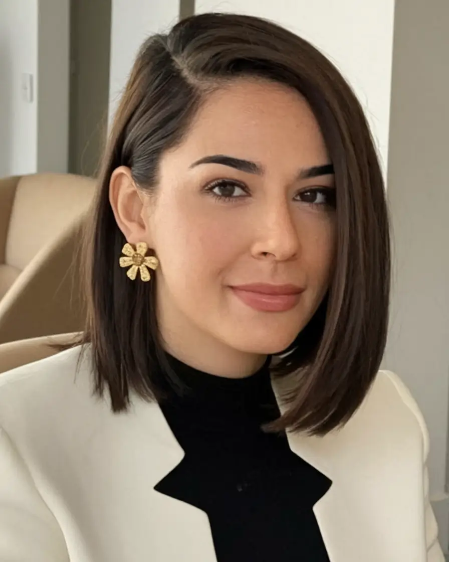 Trendy Medium Haircuts - Fresh Summer 2025 Looks Asymmetrical Bob with Subtle Tuck