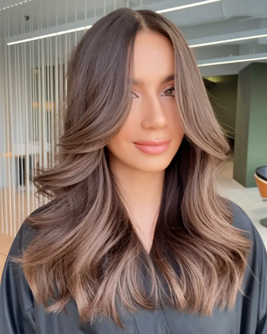 Trendy Medium Haircuts - Fresh Summer 2025 Looks Soft Blowout Layers with a Middle Part