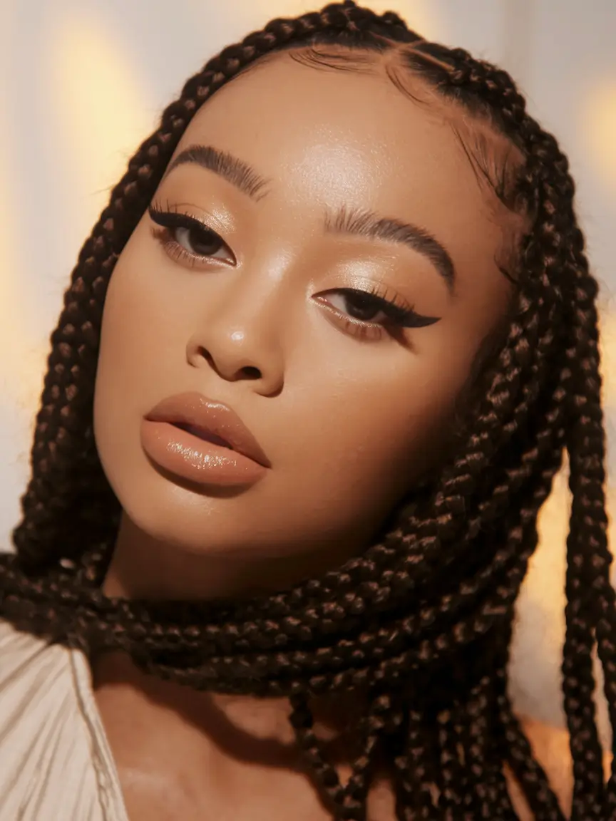 Vacation Hairstyles for Summer 2025: Chic Inspiration Knotless Braids That Radiate Elegance
