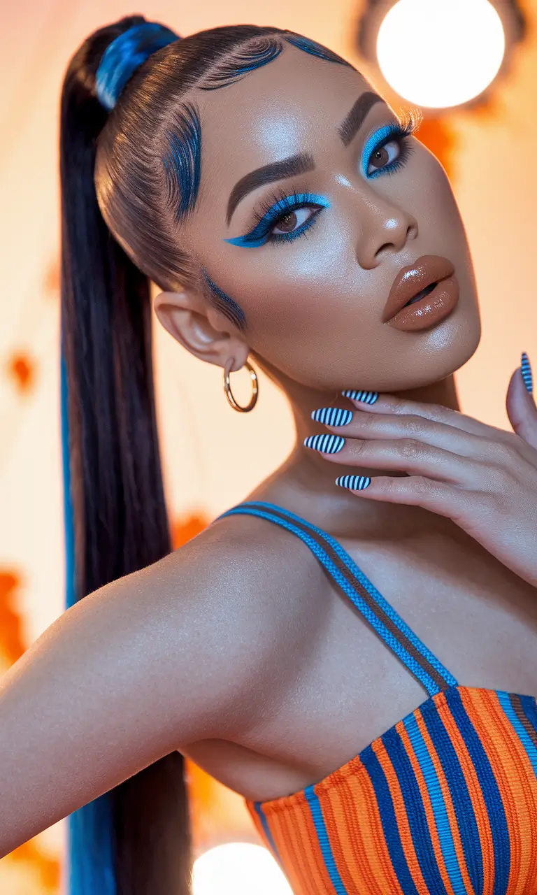 Vacation Hairstyles for Summer 2025: Chic Inspiration Electric Sleek Ponytail with Baby Hair Art