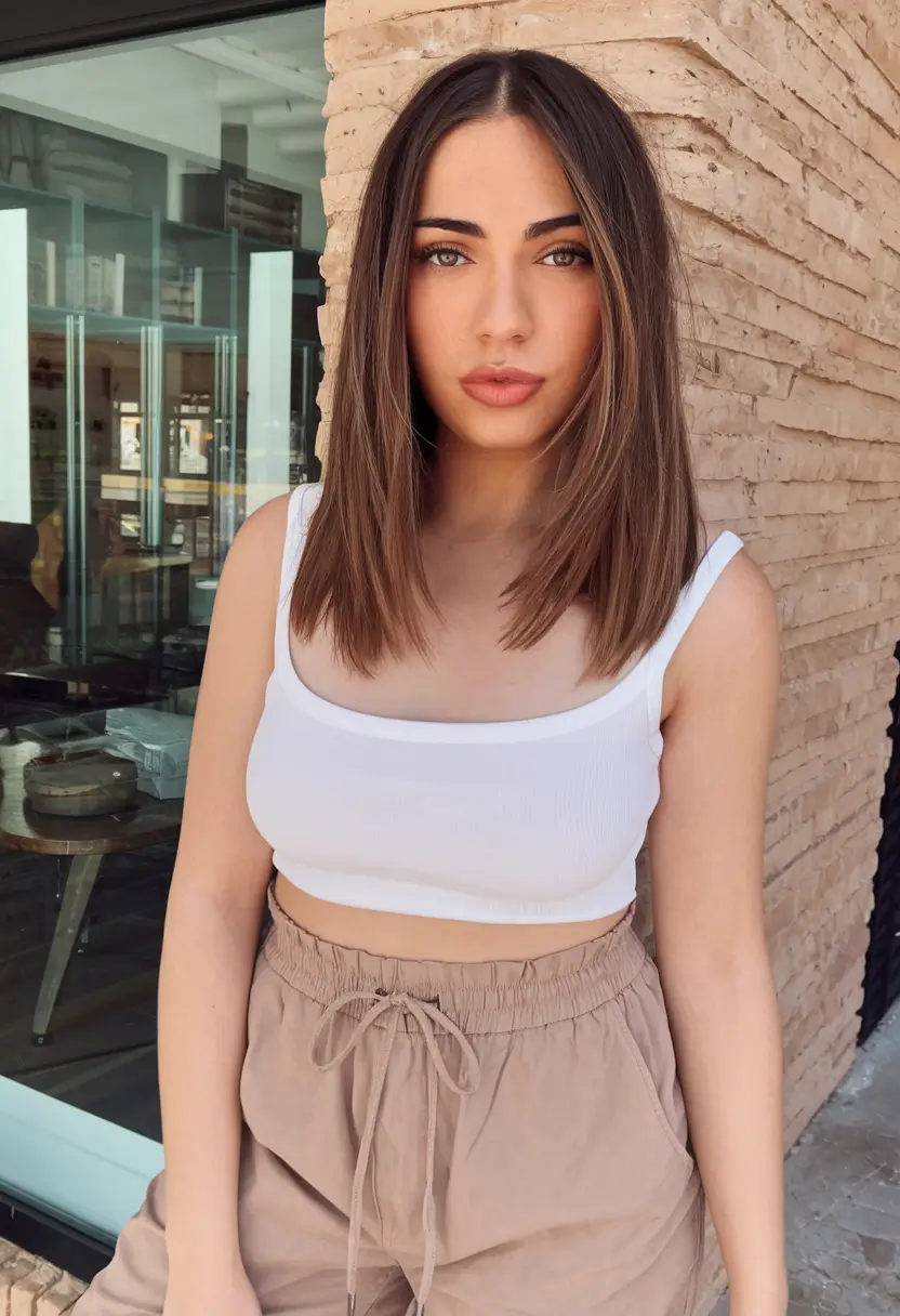 Vacation Hairstyles for Summer 2025: Chic Inspiration Chic Mid-Length Blunt with Subtle Layers