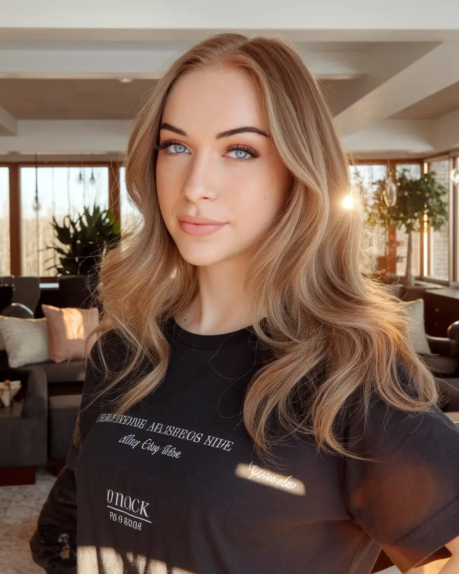 2025 August Hair Color Trends Sunbeam Balayage with Honey Beige Waves