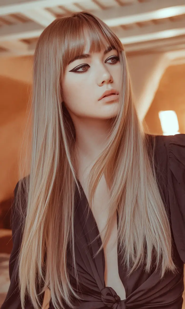 hair color ideas for brunettes august Honeyed Brunette with Wispy Full Fringe