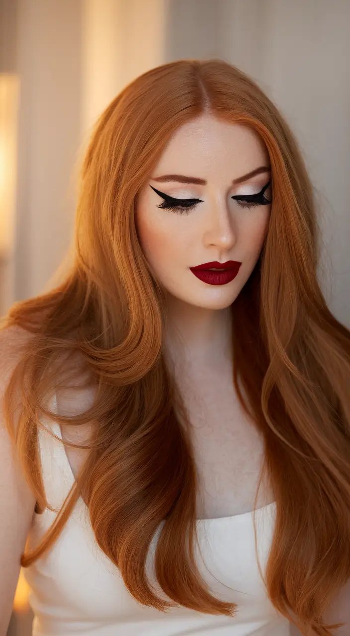 2025 August Hair Color Trends Deep Ginger Drama with Velvet Volume