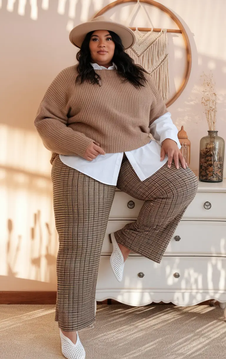 fall-plus-size-outfits-pictures-Layered-Warmth-in-Earthy-Tones