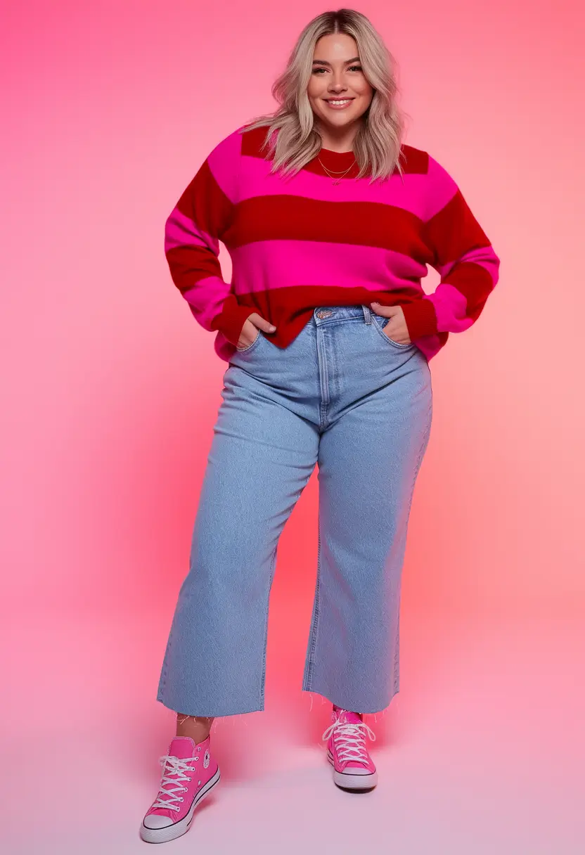 fall-plus-size-outfits-trendy-Pop-of-Color-and-Playfulness