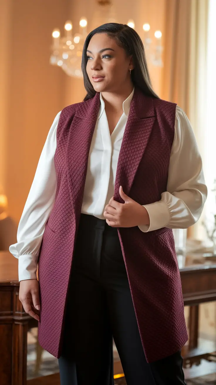 fall-plus-size-outfits-office-Deep-Plum-Power-Layering