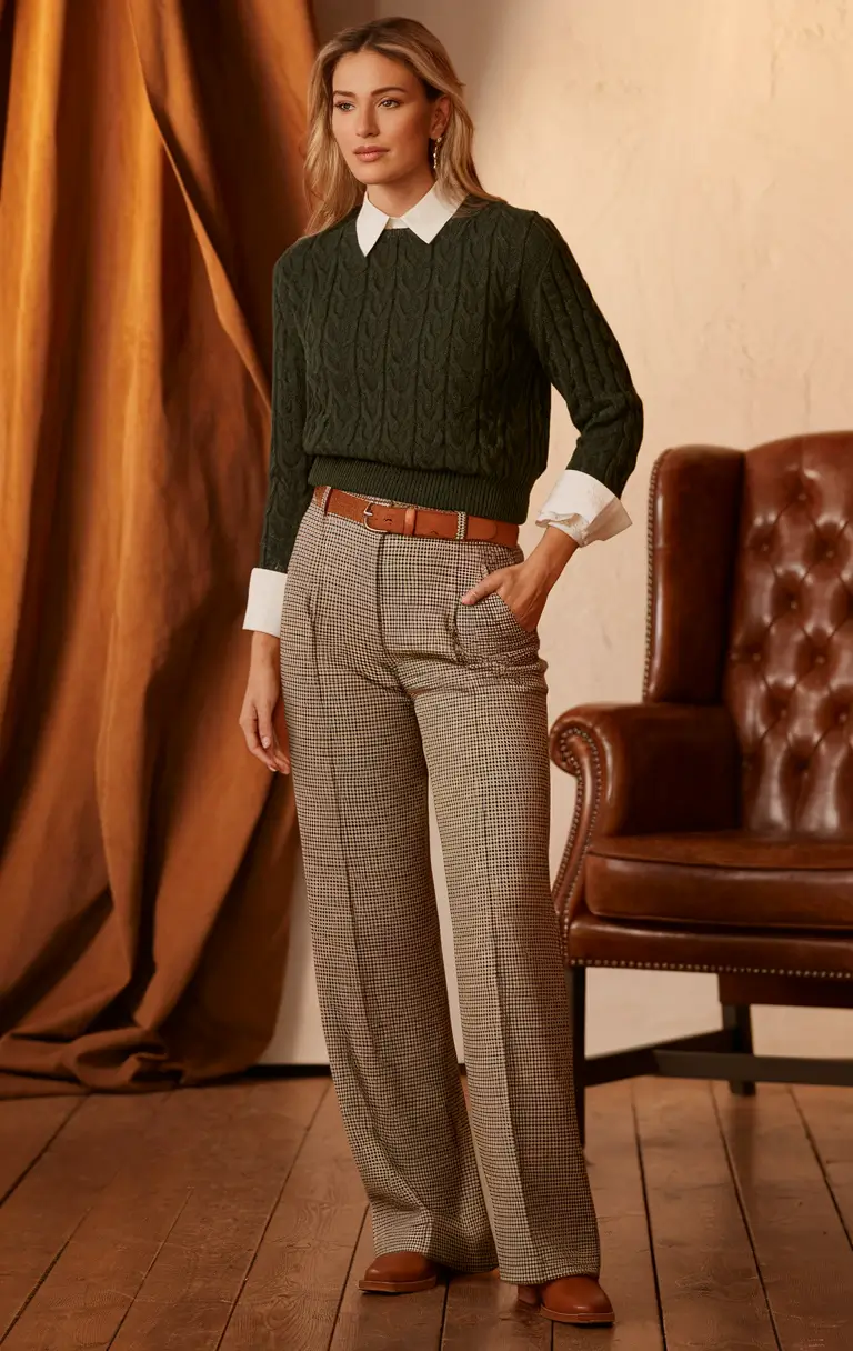 fall transition outfits work Academic Layers with a Vintage Twist