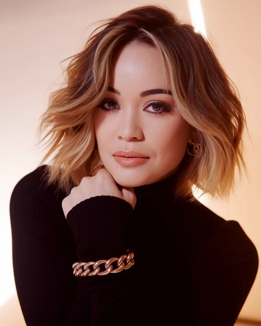 August Haircut Ideas 2025 Textured Lob with Dimensional Honey Tones