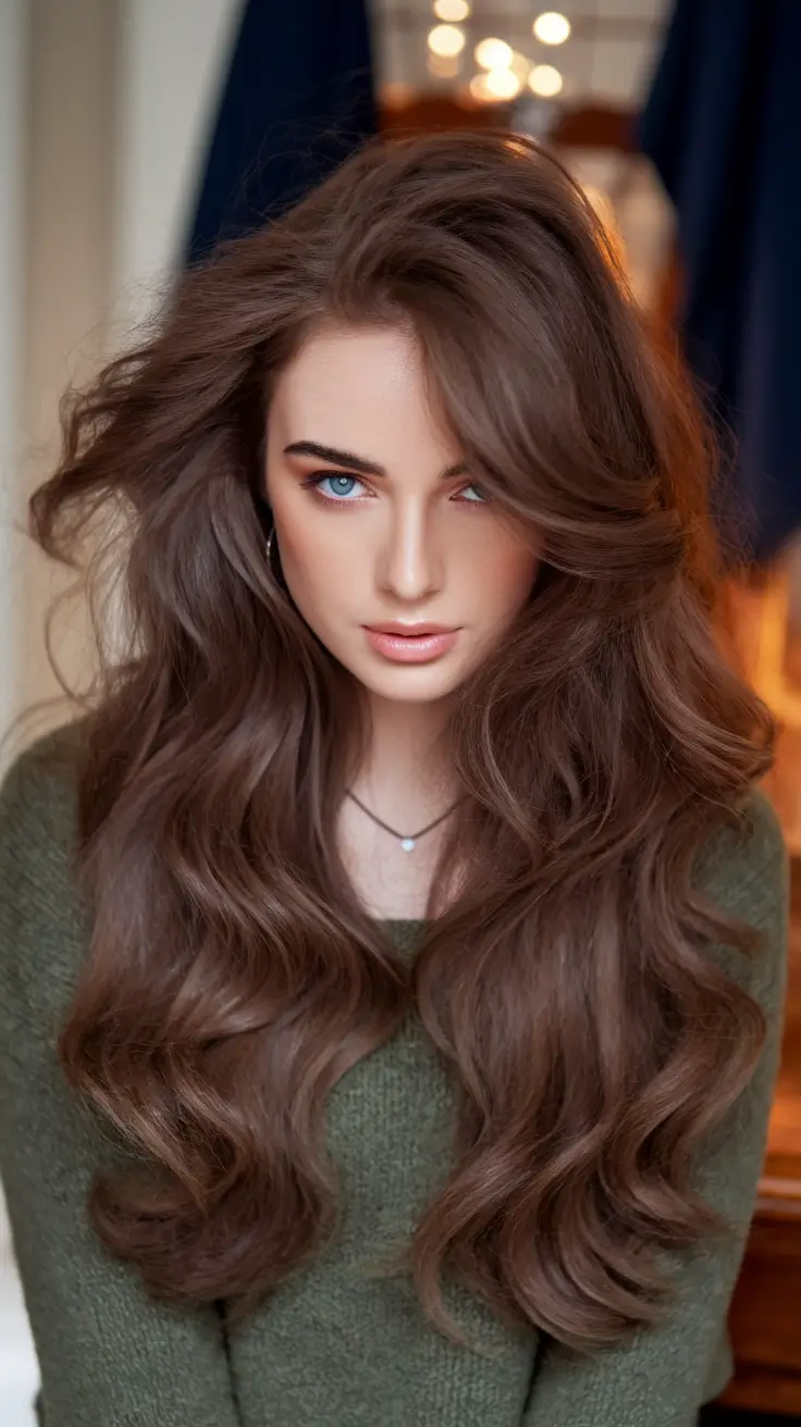 August Haircut Ideas 2025 Chocolate Volume with Glam Side Lift