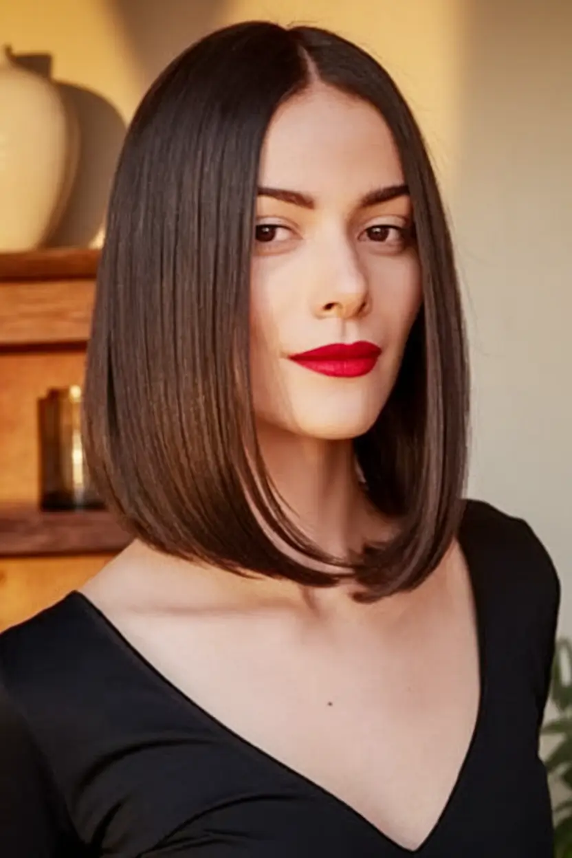 August Haircut Ideas 2025 Power Bob with Blunt Precision
