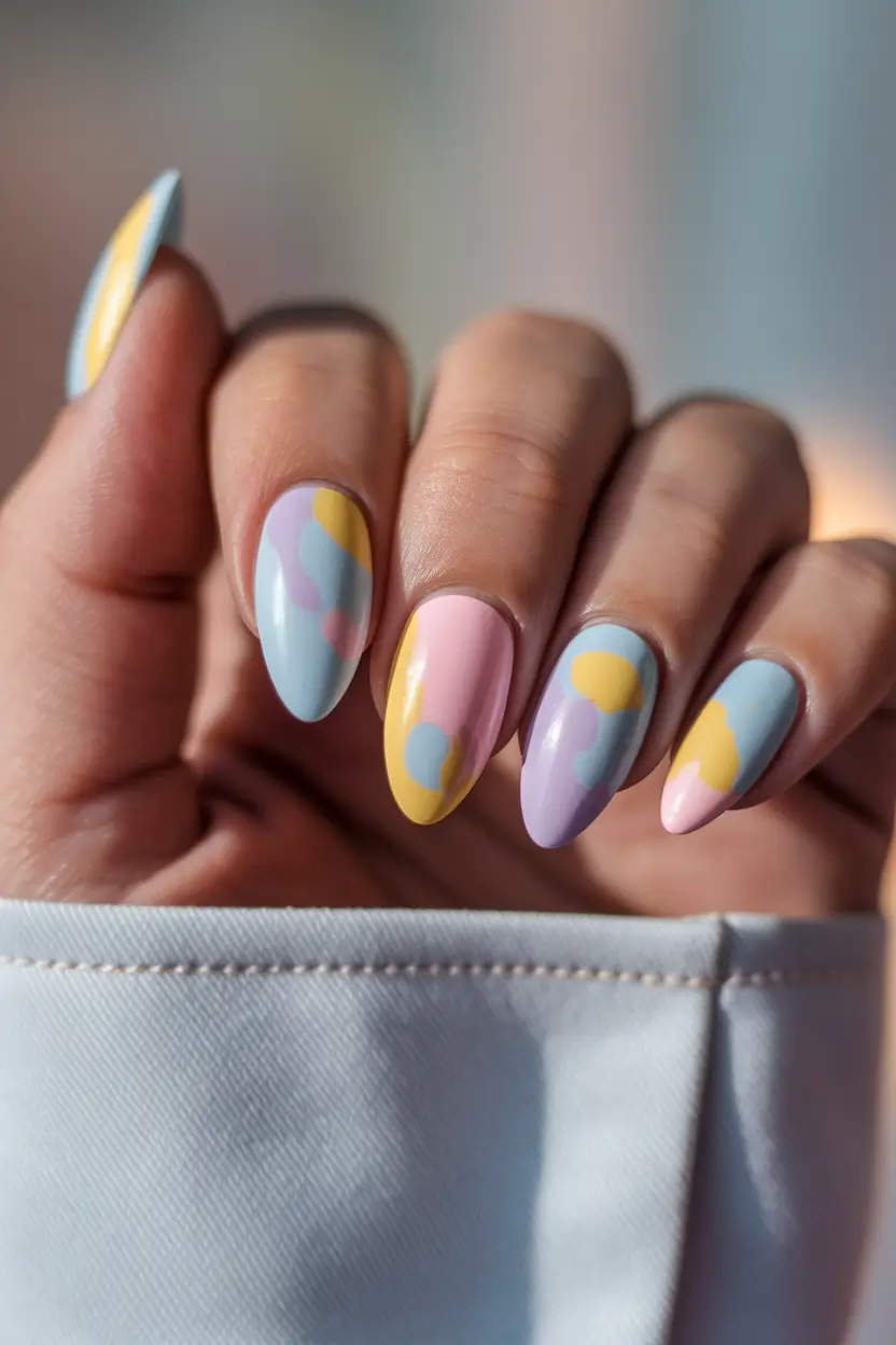 Almond Nails Made for Summer 2025 Pastel Dots & Wavy Whimsy