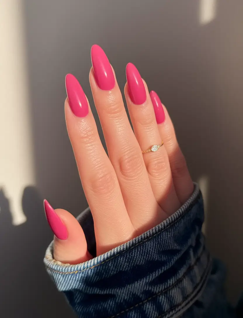 Almond Nails Made for Summer 2025 Hot Pink Crush for Bold Days