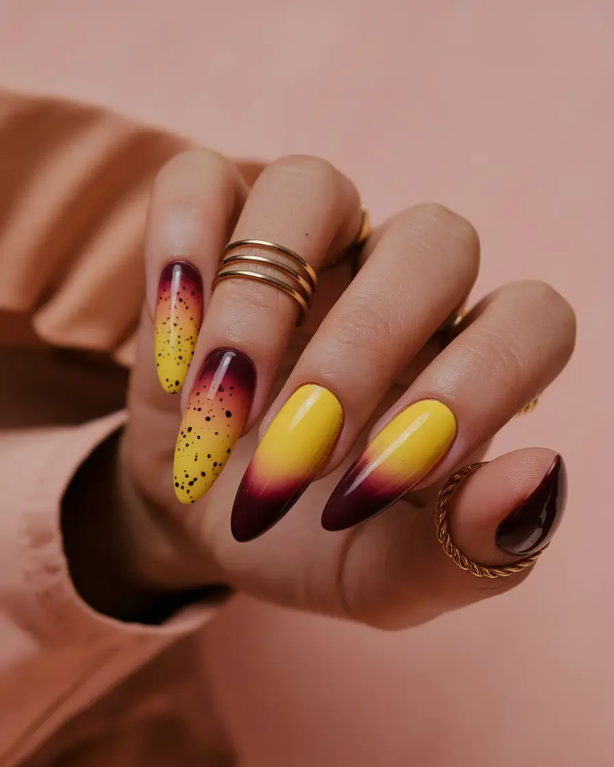 august nails designs french tip+Bold Yellow Ombre with a French-Tip Twist