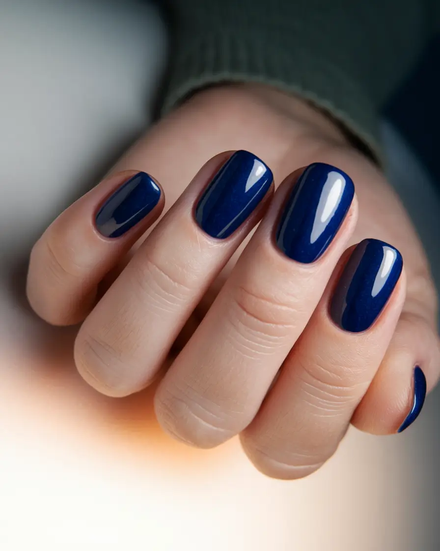 august nails color ideas 2025 Classic Navy Chic for All Seasons