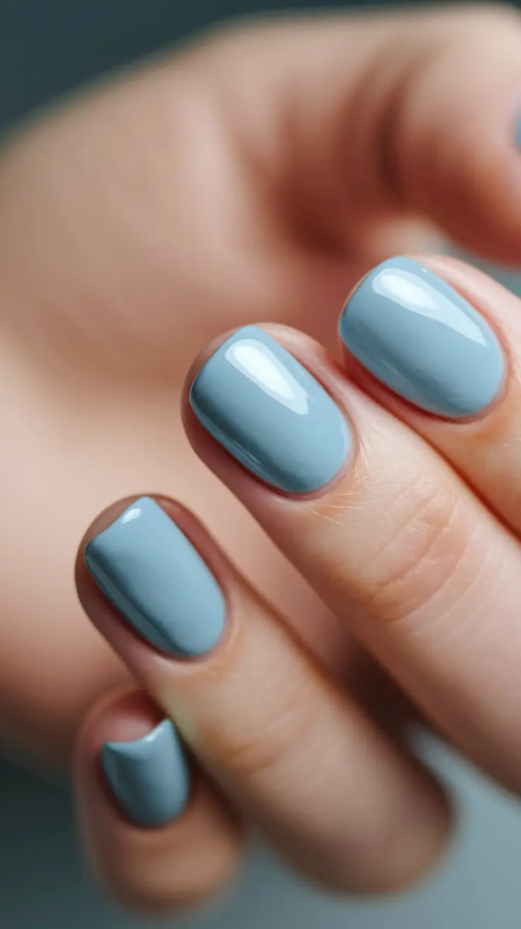 august nails color ideas 2025 Cloudy Blue Chill