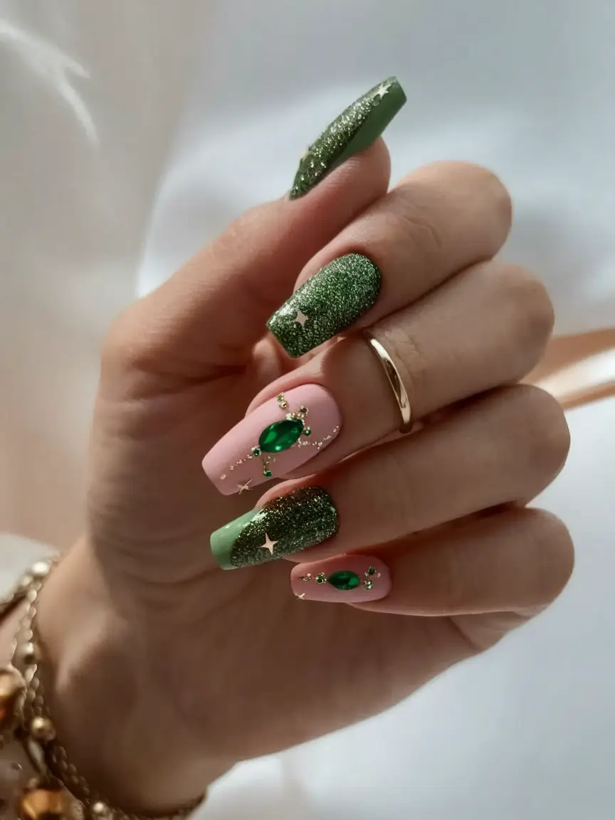 august nails color ideas 2025 Emerald-Inspired Art That Screams August Birthstone Energy