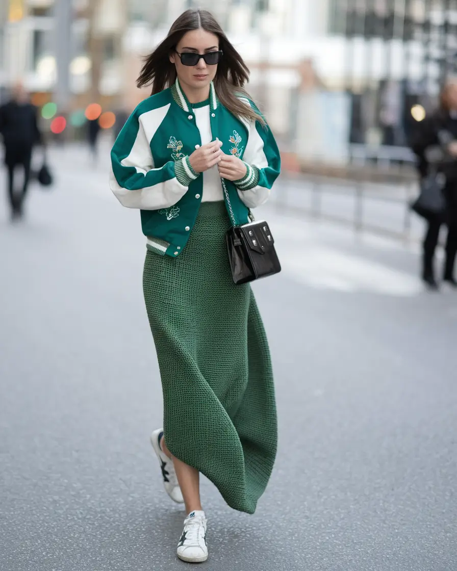 autumn outfits in korea Retro Varsity With Soft Power