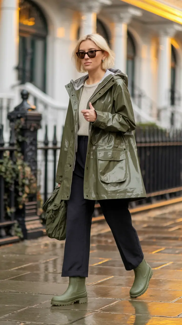 autumn outfits 2025 trends Utility Chic for Rainy Day Errands