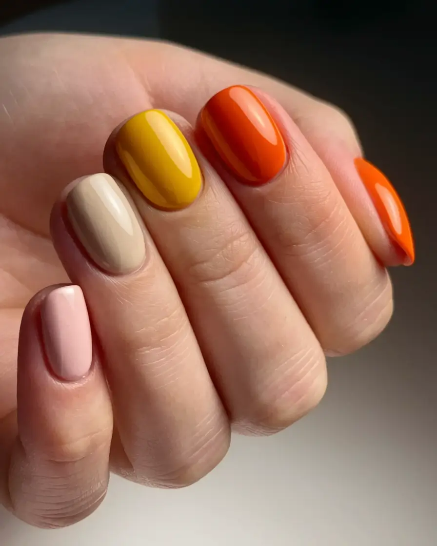beach nails summer 2025 Sunset Gelato Color Mix