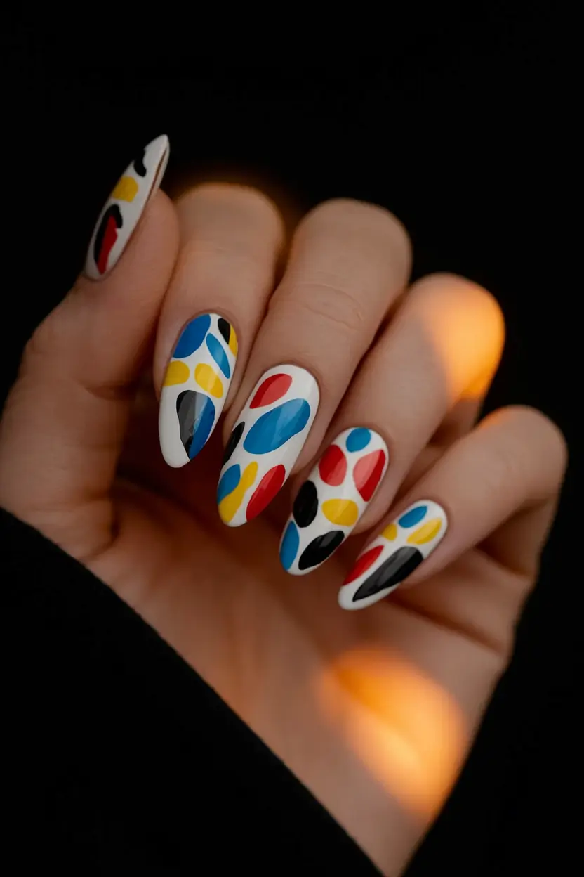 beach nails summer 2025 Pop Art Polka Energy