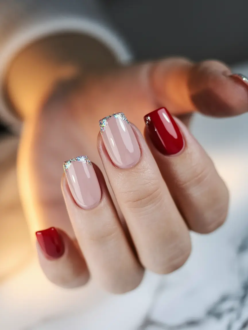 best july nail colors Simple Fourth Sparkle Tips