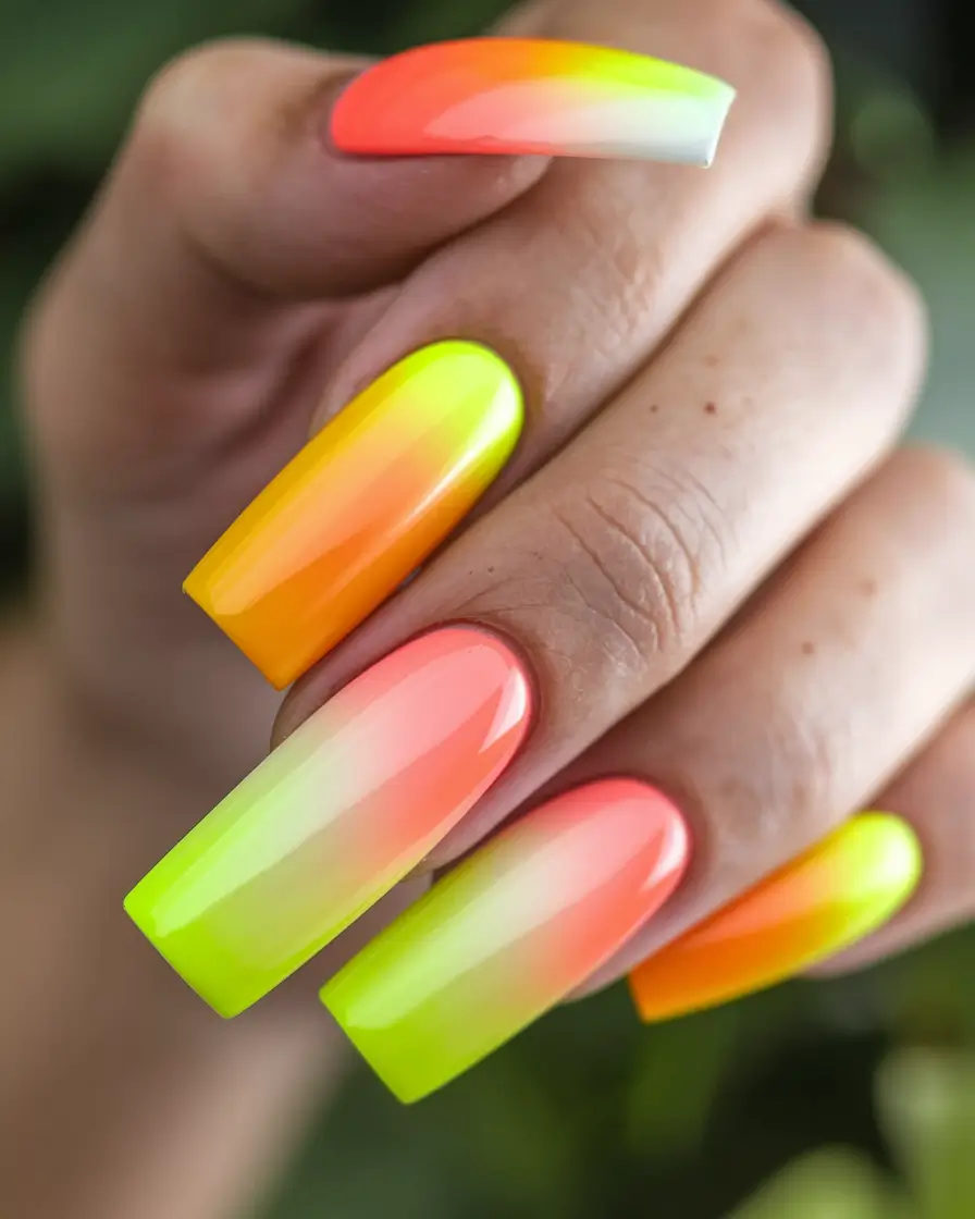 best july nail colors Electric Sorbet Ombre