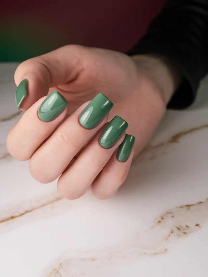 best july nail colors Sage Green Gloss That Feels Fresh
