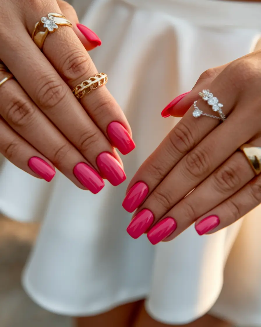 classy summer nails Perfect Pink: Simple Chic for Every Summer Mood