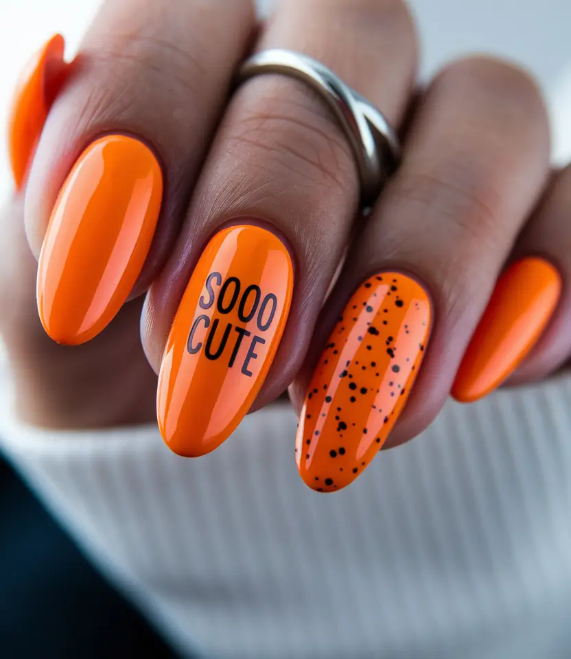 classy summer nails Orange Crush: Almond Nails With a Statement