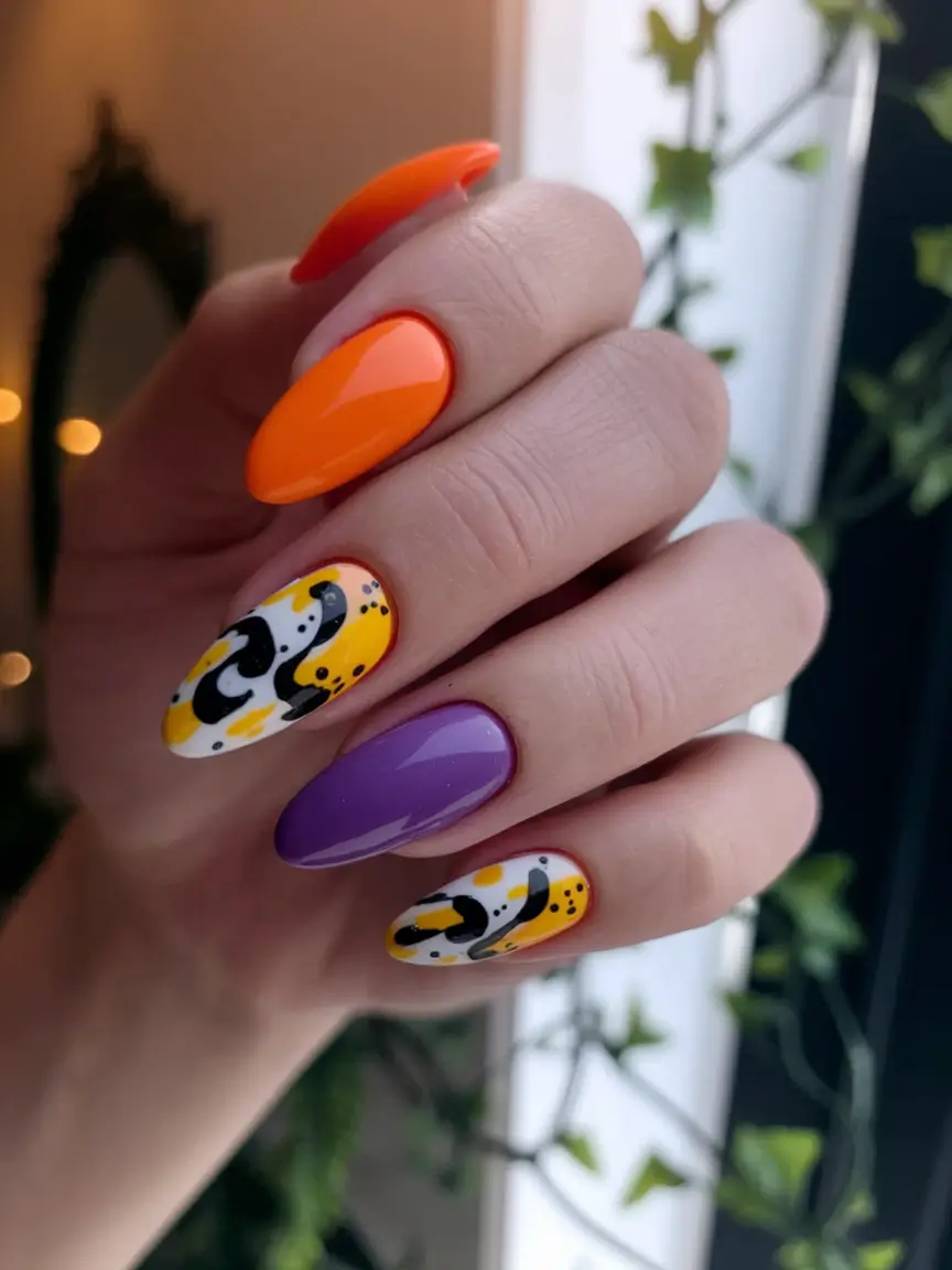 colorful summer nails 3d Abstract Art Pop