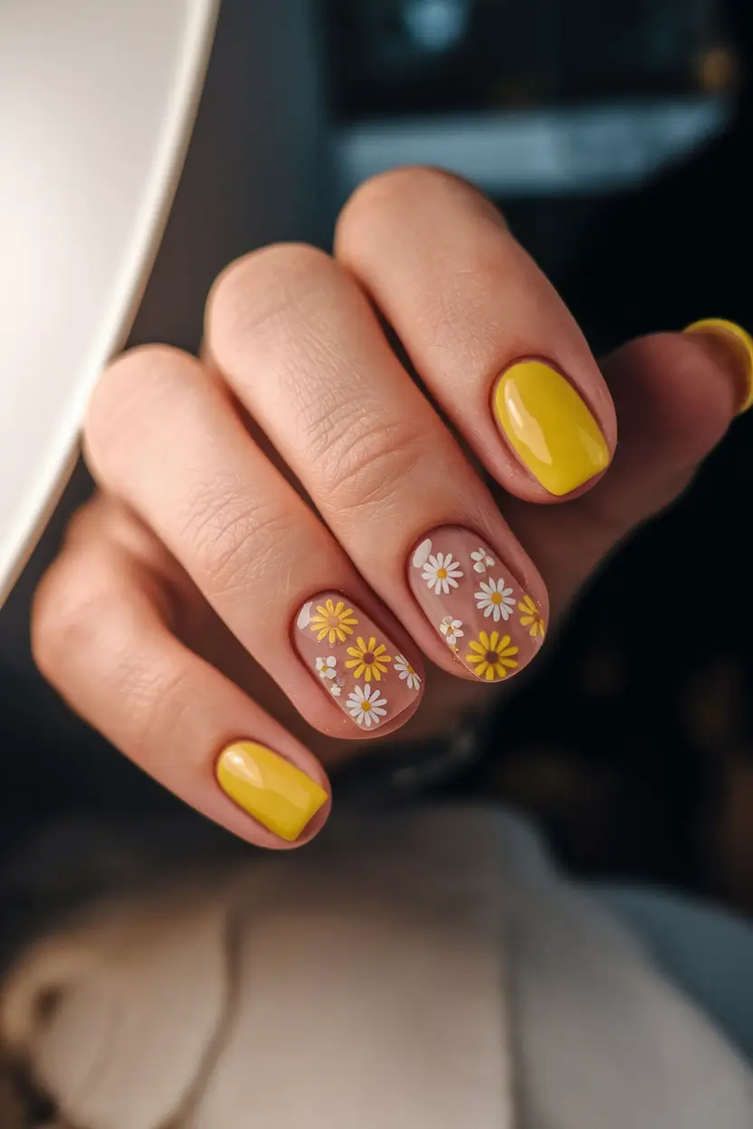 colorful summer nails designs Daisy Chain Dream
