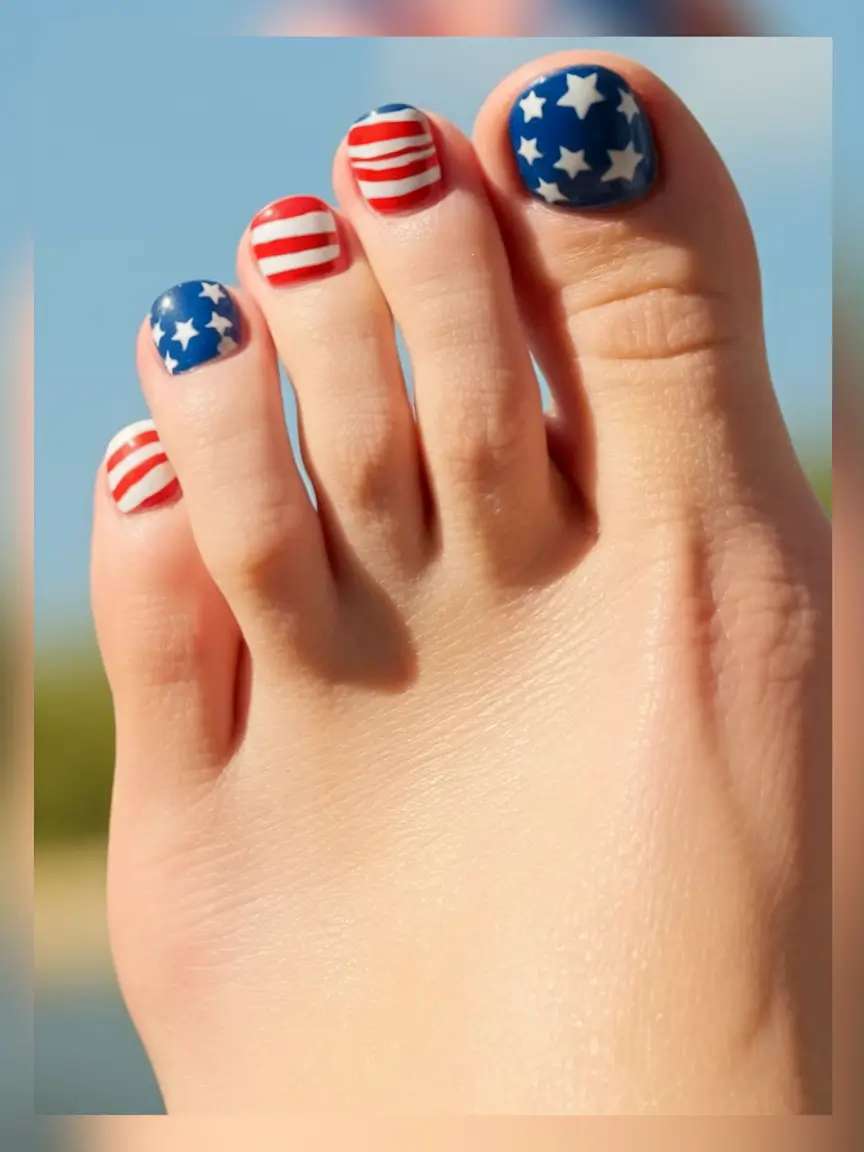cute july toe nails Stars, Stripes, and Fireworks Energy