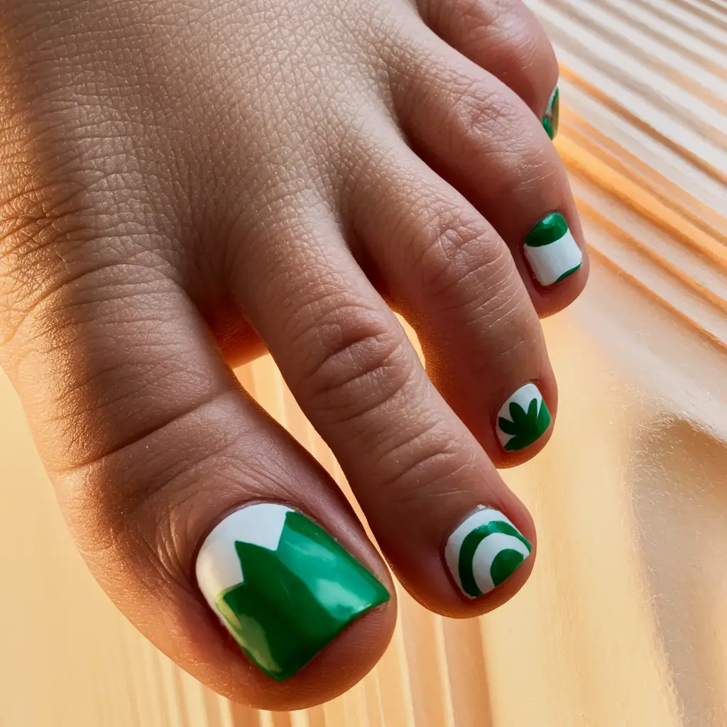 cute july toe nails Retro Green Energy