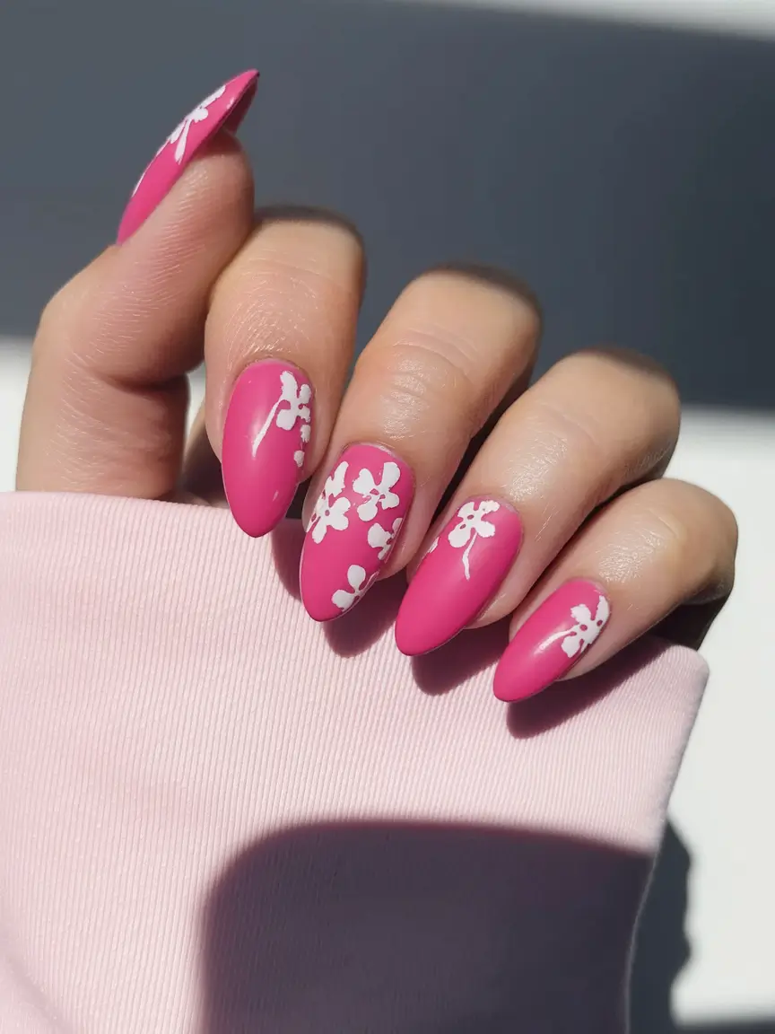 designs pretty art ideas simple Matte Fuchsia & White Floral Stamps