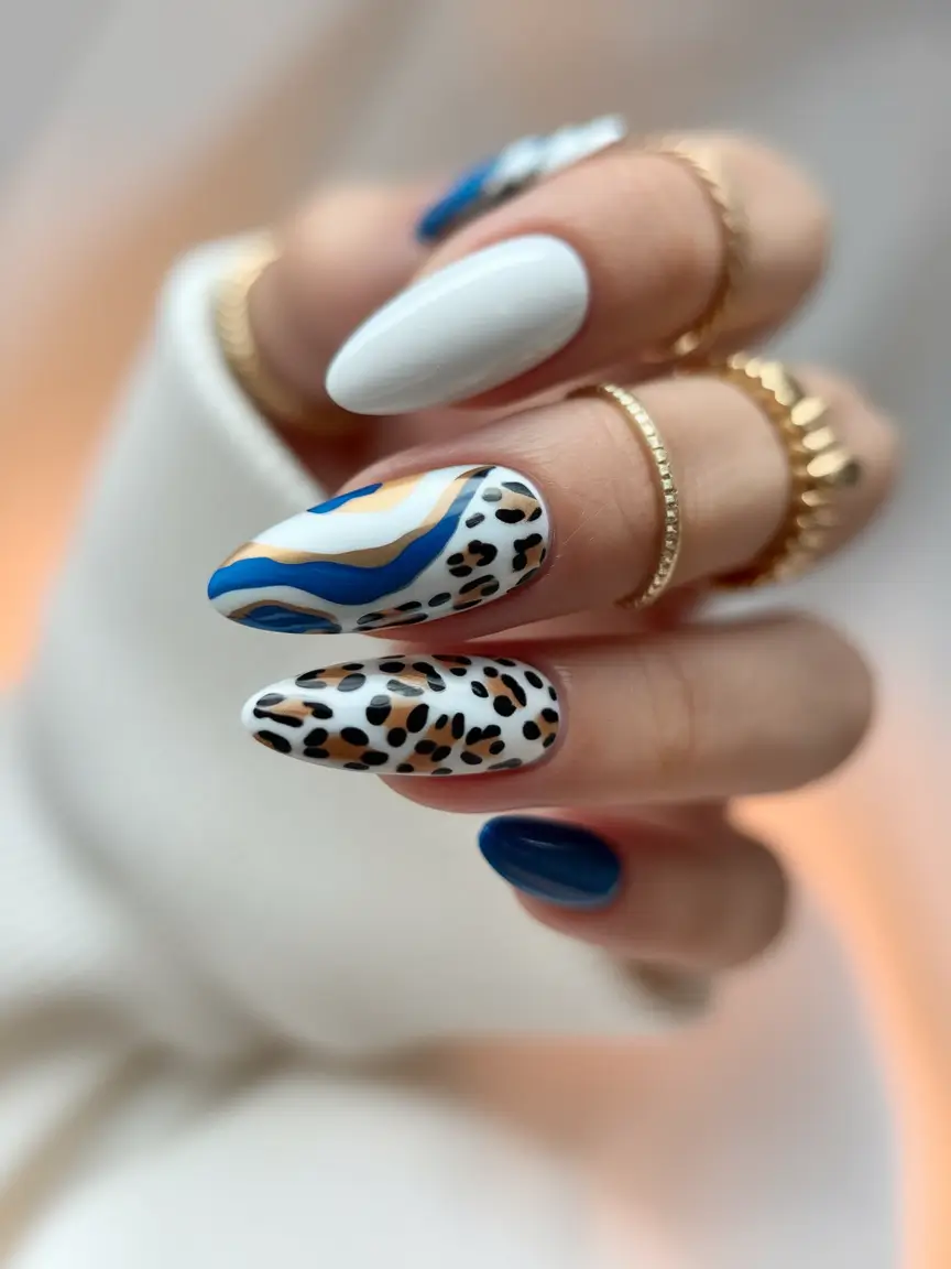Cutest Summer Nails for 2025 Leopard Chic in Ocean Tones