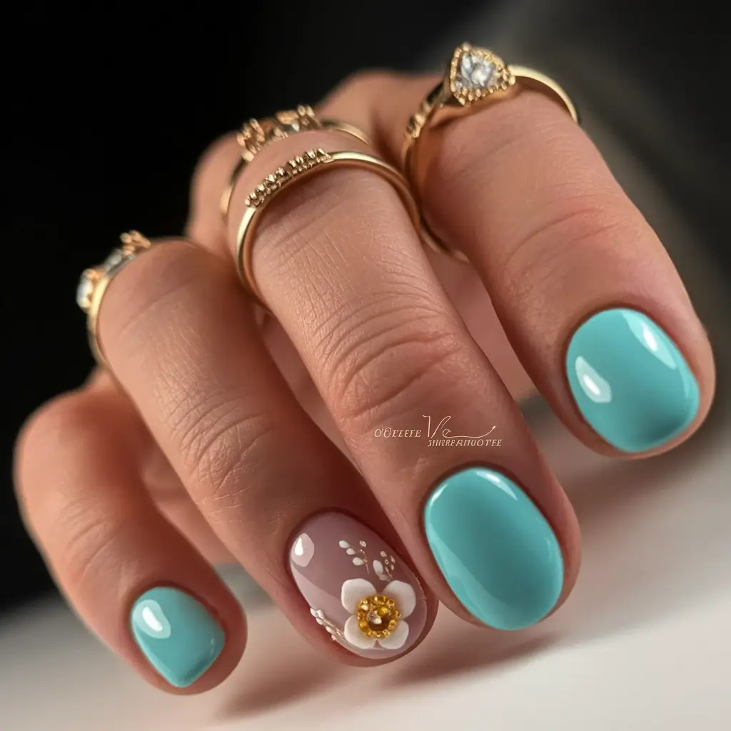 Cutest Summer Nails for 2025 Mint Petals and a Hint of Glam