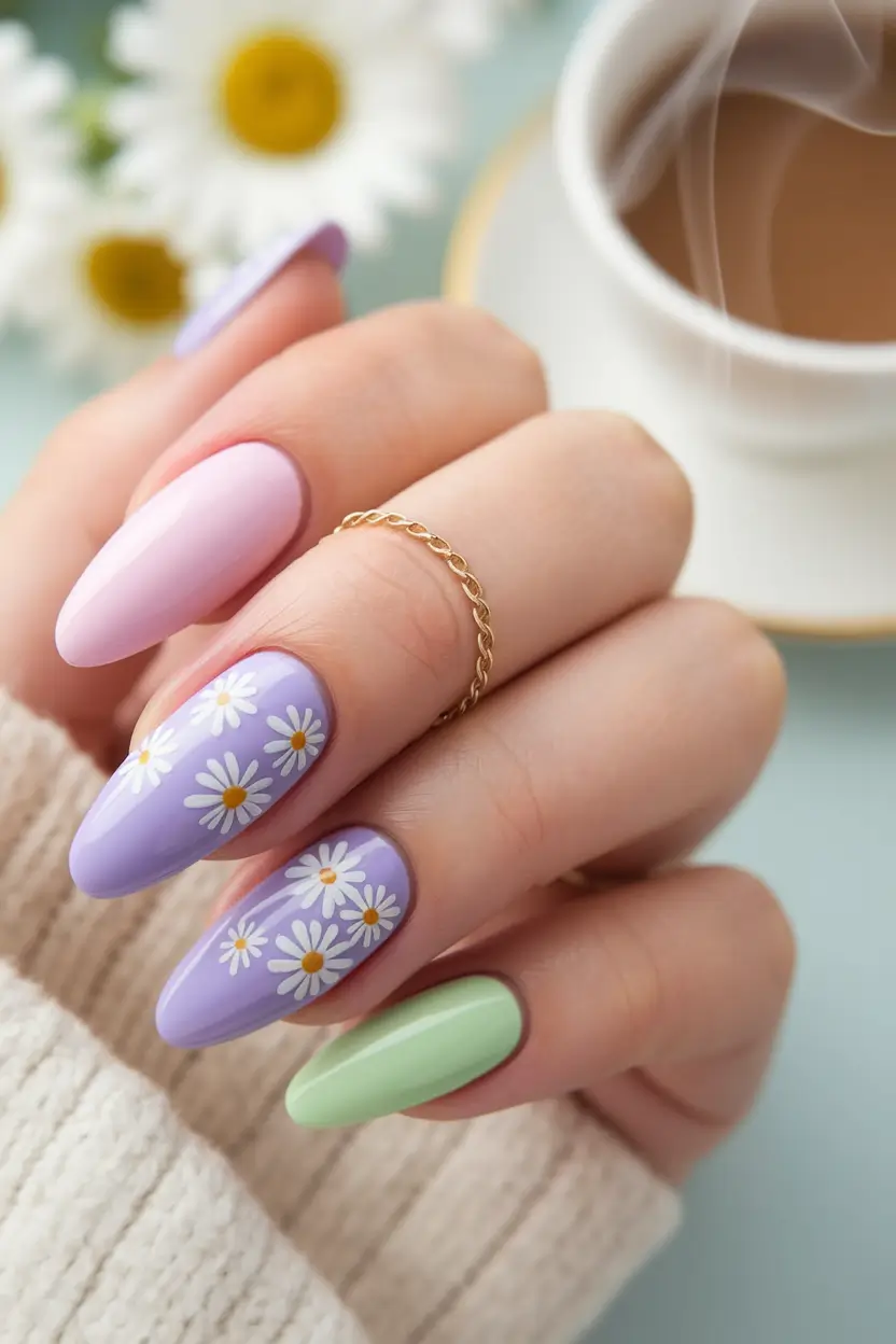 Cutest Summer Nails for 2025 Daisy Dreams and Pastel Mix