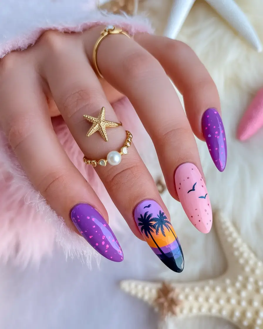 Cutest Summer Nails for 2025 Sunset Vibes and Beachside Art