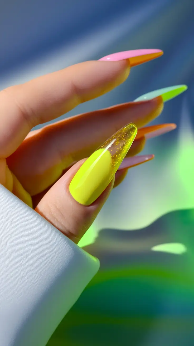 Cutest Summer Nails for 2025 Neon Fade and Jelly Pop