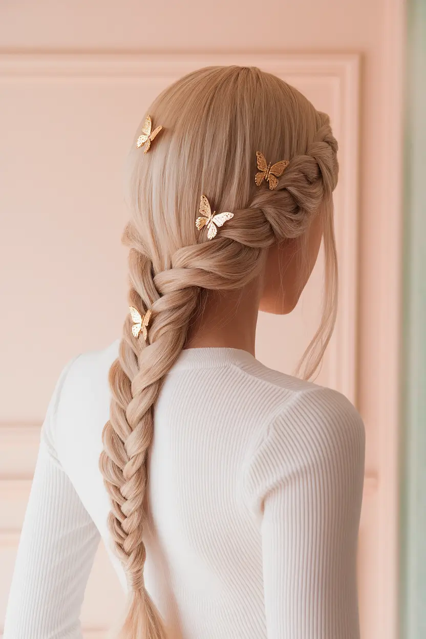 easy and cute fourth of july hairstyles+Butterfly Braided Crown for Fairytale Vibes