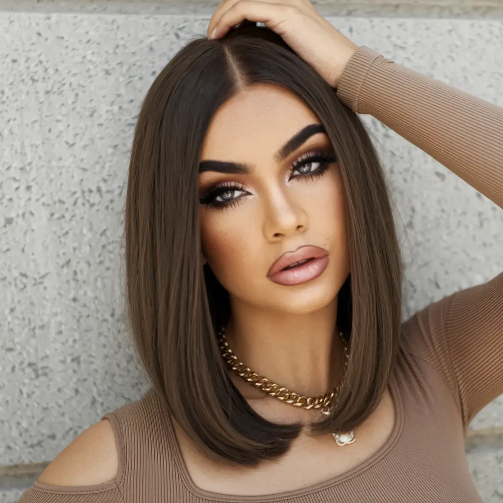 easy cute fourth of july hairstyles+Polished Long Bob with a Deep Part