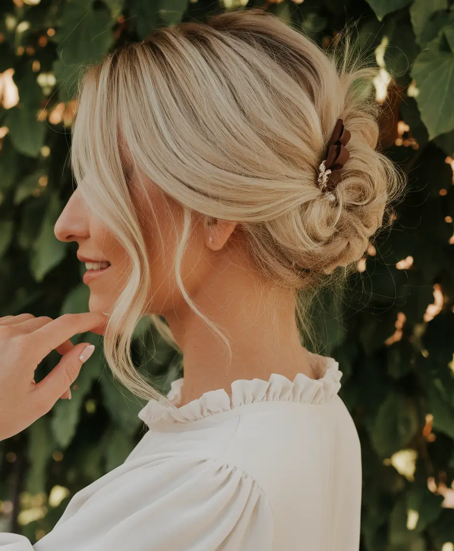 easy and cute fourth of july hairstyles+Romantic Side-Parted Twisted Updo