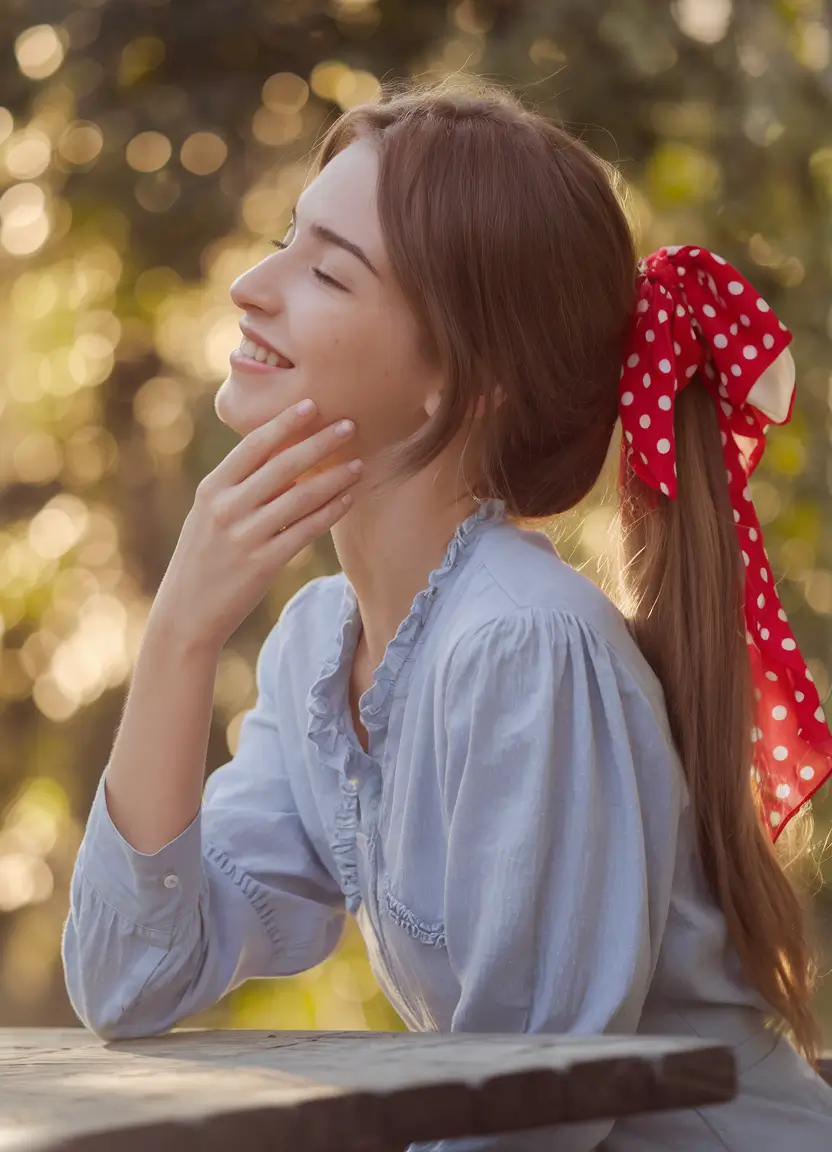 end of summer hairstyles Playful Low Ponytail with a Bow Pop