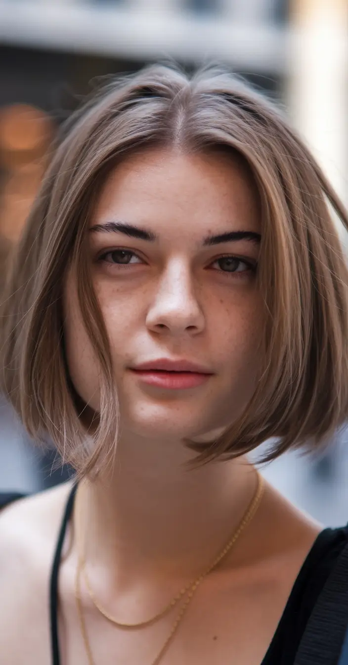 end of summer hairstyles Face-Framing French Bob with Light Texture