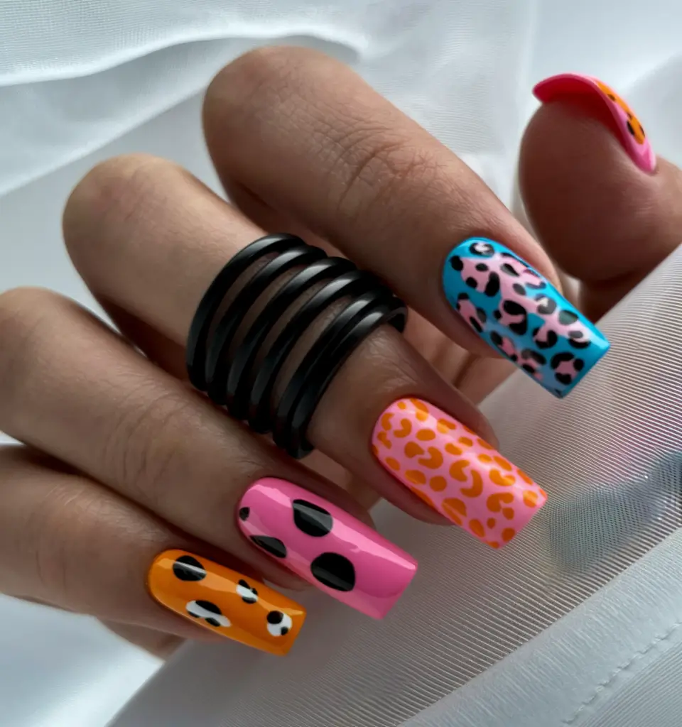 end of summer nails square Wild Safari Remix