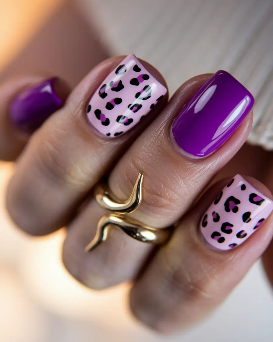 end of summer nails ideas short Purple Wildcat Energy