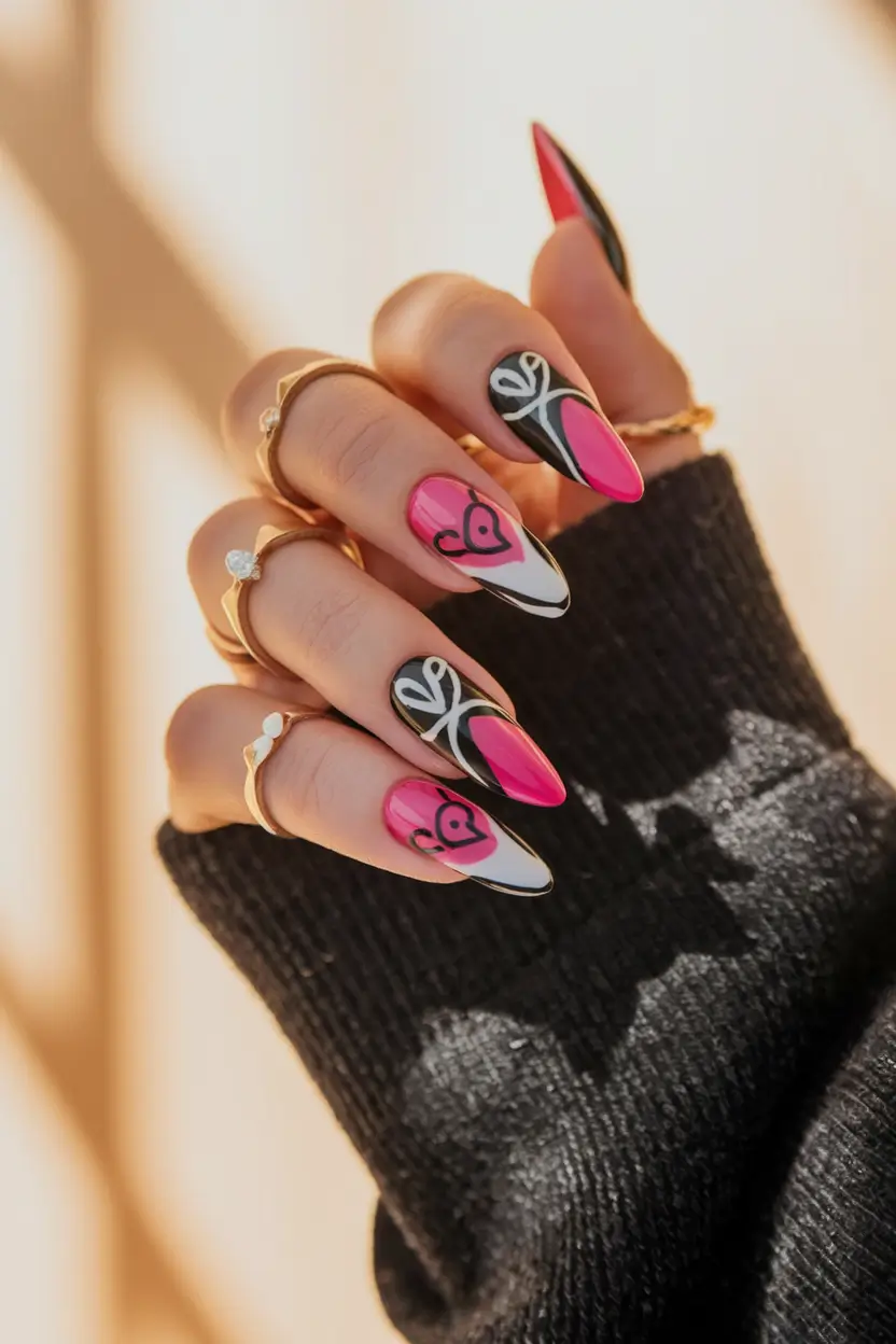 end of summer nails acrylic Pop Art with a Heart