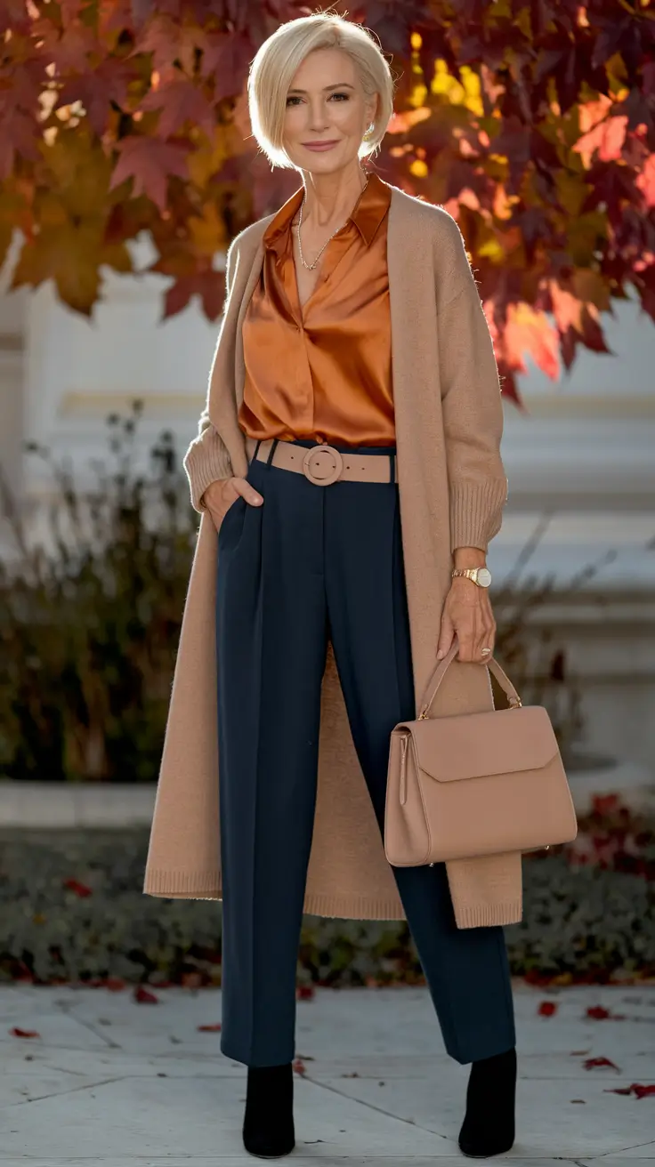 fall outfits women over 50 classy Polished Neutrals With an Autumn Twist